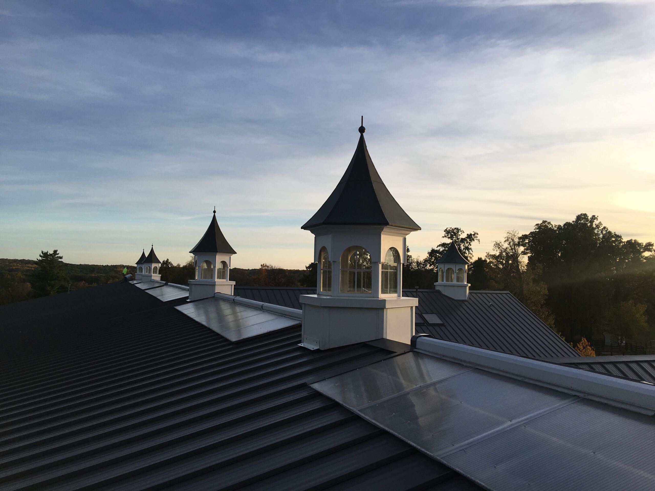 Musket Gray Standing Seam Metal Roof. Copper Cupolas. Standing Seam. Roofing. Metal Roofing. Northern Michigan Roofing.
