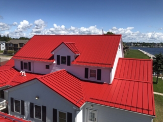 Commercial Michigan metal roofing project in Ludington, MI by Riegle Metals, highlighting durable and high-quality roofing solutions for businesses.