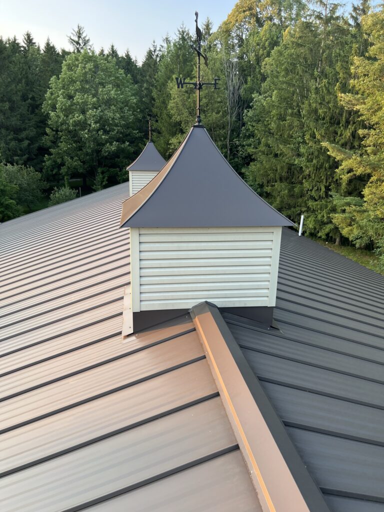 Close-up of CMG Burnished Slate - Northern Michigan metal roofing project